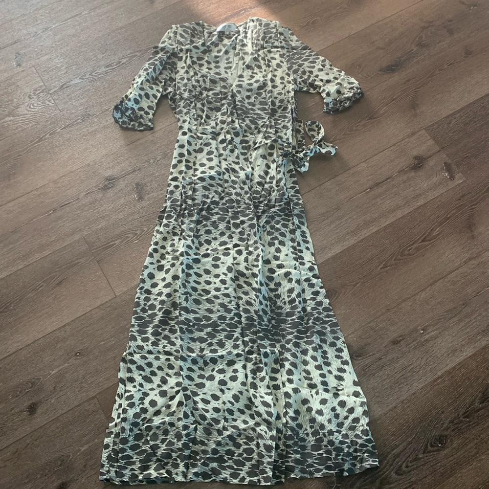 SEA NY - Leo Animal Wrap Midi Dress EUC size 2